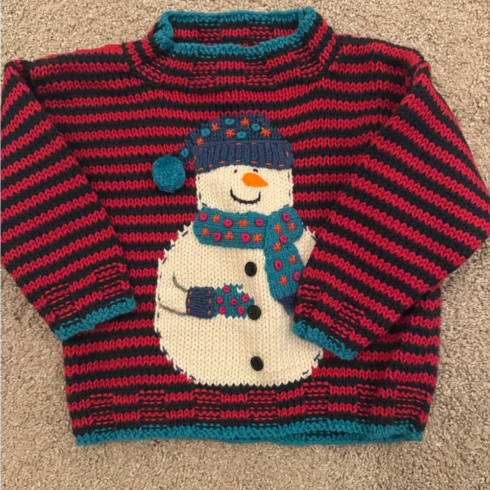 Sam’s Friend Striped Snowman Sweater NWT 18 months